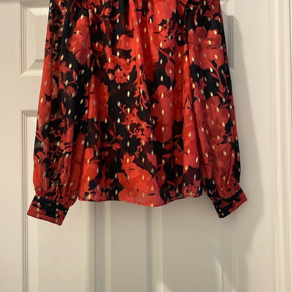 Pinch: Red and Black Floral Top